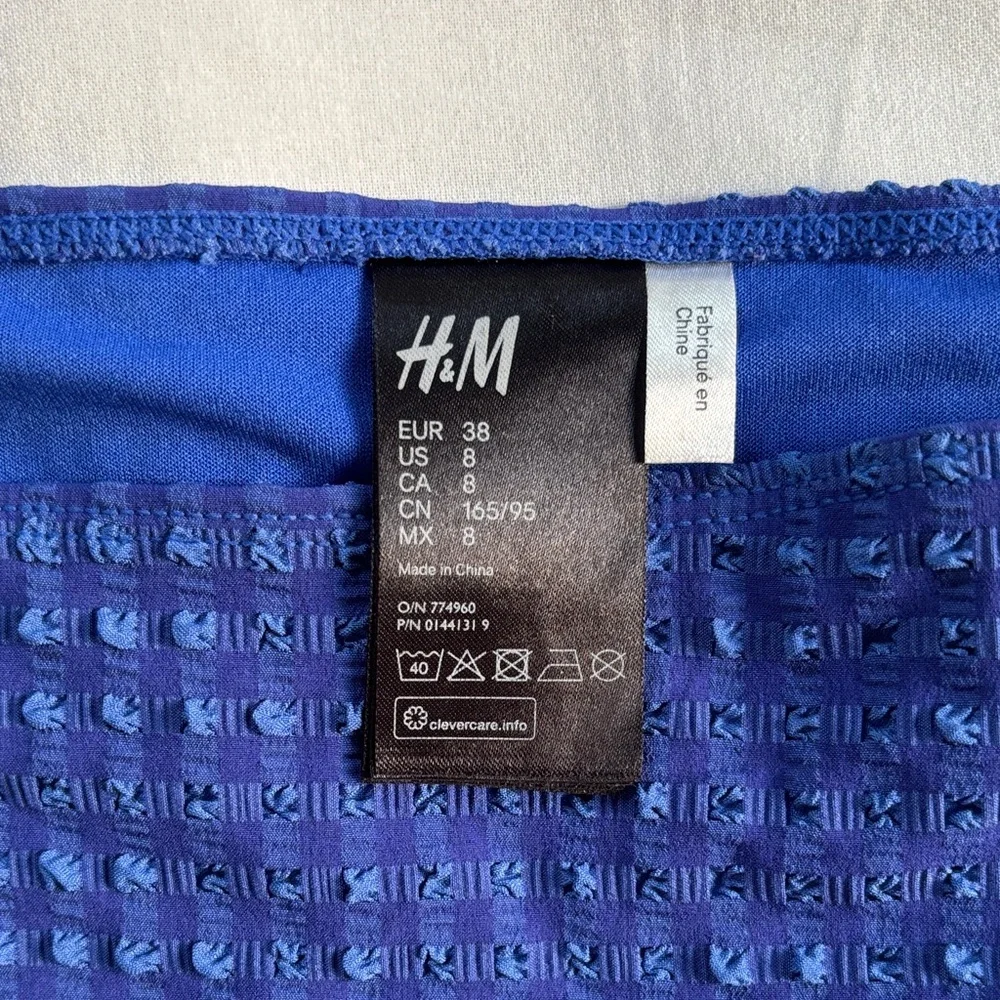 Blue Textured String Bikini Set - Picture 8 of 11